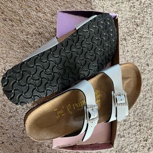 Brand new Birkenstock Silver Sandal. Size 40.